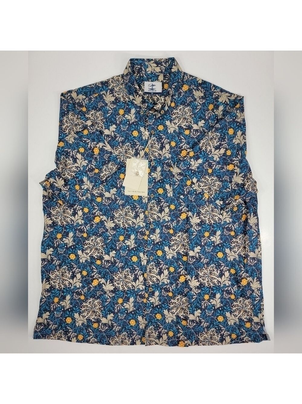 NEW Oromen Honeysuckle Vines Floral Hawaiian Camp Beach Shirt Men's 2XL XXL NWT